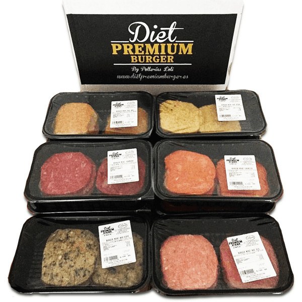 Pack Diet Premium 9 Bandejas de 5 Hamburguesas