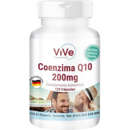 Vive Supplements Coenzima Q-10 200mg - 120 Caps - Antiedad - Revitalizante