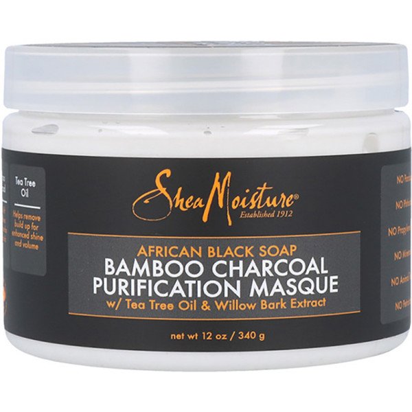 Shea Moisture African Black Soap Bamboo Charcoal Mascarilla 12oz/340g