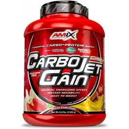 Amix CarboJet Gain 4 kg Proteínas Hidratos de Carbono y WPC, Contribuye al Aumento de Masa Muscular + Contiene Minerales y Enzimas Digestivas