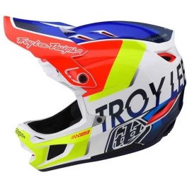Troy Lee Designs D4 Composite Helmet Qualifier White/blue L - Casco Ciclismo