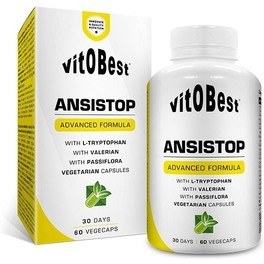 VitOBest AnsiStop 60 VegeCaps - Fórmula Natural Ayuda a Relajarnos y al Sueño