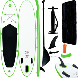 Vidaxl Juego De Tabla De Paddle Surf Hinchable Verde Y Blanco
