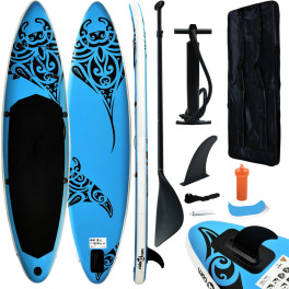 Vidaxl Juego De Tabla De Paddle Surf Hinchable Azul 366x76x15 Cm