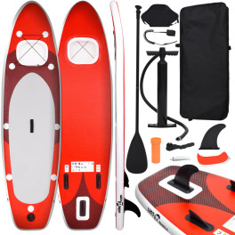 Vidaxl Set De Tabla De Paddle Surf Hinchable Rojo 360x81x10 Cm