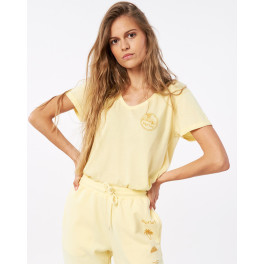 Rip Curl Camiseta Mujer Re-entry V Neck Tee Light Yellow