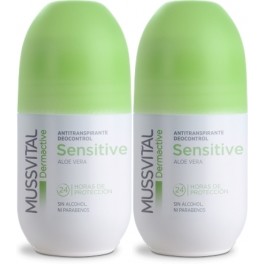 Pack Mussvital Dermactive Desodorante Roll On Sensitive Aloe Vera 2 botes x 75 ml Pack Mussvital Dermactive Desodorante Roll On Sensitive Aloe Vera 2 botes x 75 ml