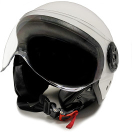 Gran Scooter Accesories Casco Moto Jet (con Gafas Protectoras Homologado Forro Agradable Y Extraible) - Blanco