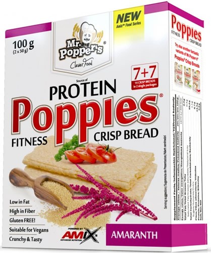 Amix Poppies Crisp Bread - Pan Proteico Mr Poppers 100 gr Amix Poppies Crisp Bread - Pan Proteico Mr Poppers 100 gr