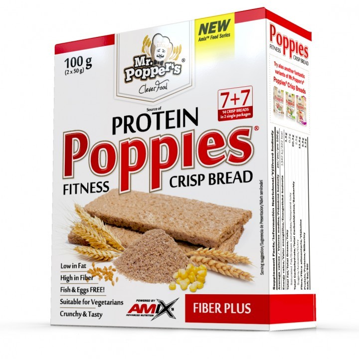 Amix Poppies Crisp Bread - Pan Proteico Mr Poppers 100 gr Amix Poppies Crisp Bread - Pan Proteico Mr Poppers 100 gr