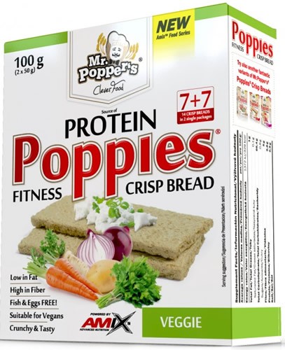 Amix Poppies Crisp Bread - Pan Proteico Mr Poppers 100 gr Amix Poppies Crisp Bread - Pan Proteico Mr Poppers 100 gr