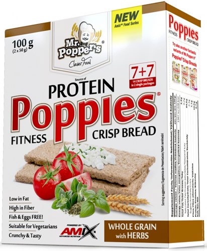 Amix Poppies Crisp Bread - Pan Proteico Mr Poppers 100 gr Amix Poppies Crisp Bread - Pan Proteico Mr Poppers 100 gr