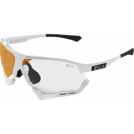 Scicon Sports Unisex Aerocomfort Scn-xt Photochrómico Deportes Rendimiento Sunglasses Gloss Blanco / Plata Fotográfic
