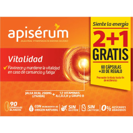 Apiserum Vitalidad Pack 3 Meses 60 Caps + 30 De Regalo