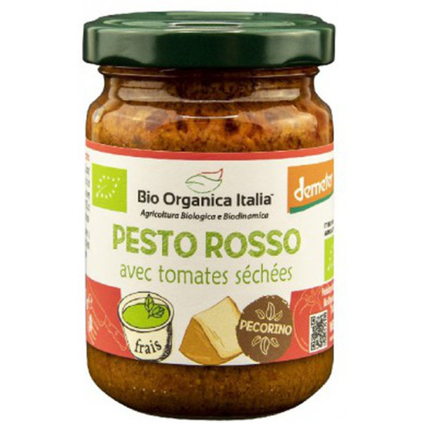 Bio Organica Italia Pesto Rosso De Tomates Secos Con Pecorino Y Almendras 130 G