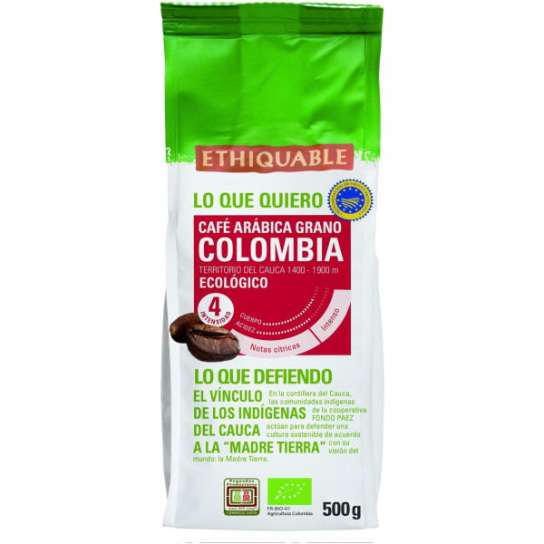 Ethiquable Café Premium Grano Colombia Cauca 500 G
