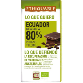 Ethiquable Chocolate Negro 80% Ecuador Bio 100 G