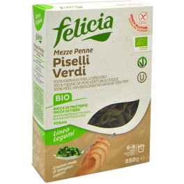 Felicia Bio Mezze Penne De Guisantes Verdes Bio 250 G