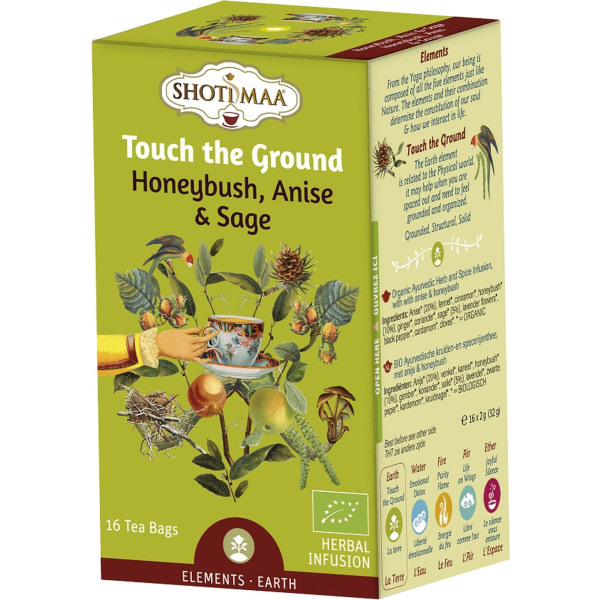 Haris Treasures Té De Hierbas Ayurvédicas Honeybush Anise And Sage - Touch The Ground 16 Bolsitas Infusoras De 2g