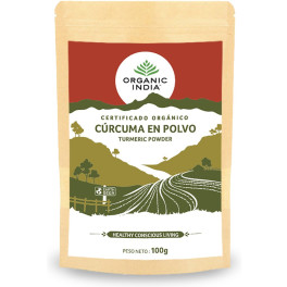 Organic India Cúrcuma En Polvo Ecologica 100 G De Polvo