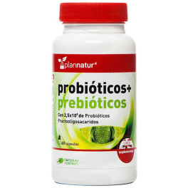 Plannatur Prebióticos + Probióticos. 60 Caps De 898mg