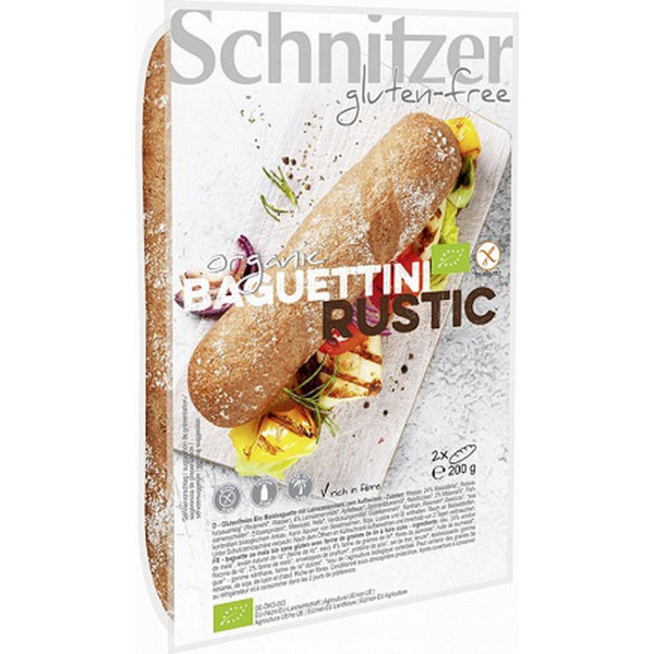 Schnitzer Mini Baguette Rústica Sin Gluten 2 Unidades De 200g