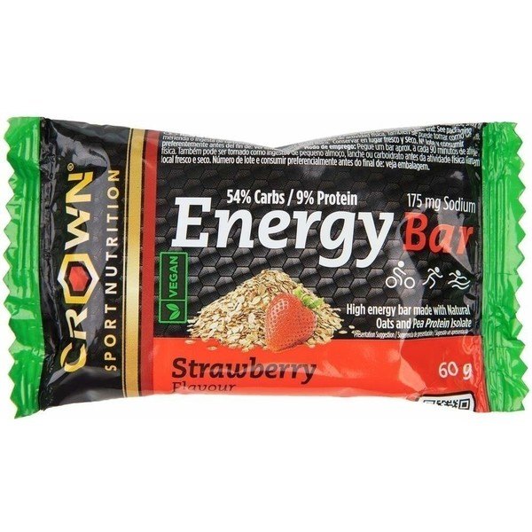 Crown Sport Nutrition Energy Vegan Bar, 1 x 60g - Bare Oats Energieriegel mit extra Erbsenisolatprotein