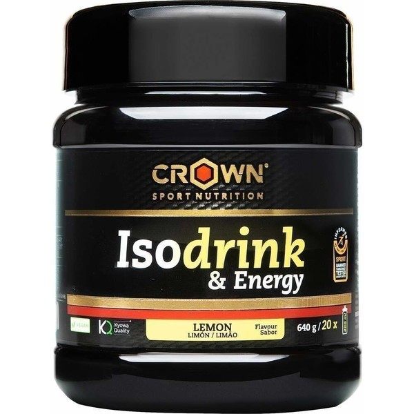 Crown Sport Nutrition Isodrink & Energy 640 g - Isotonisch mit verschiedenen Kohlenhydraten, Mineralsalzen, BCAAs, Glutamin, Milder Geschmack und Textur, Allergenfrei