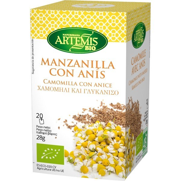 Artemis Bio Manzanilla Con Anis Eco 20 Filtros - Regula el tránsito intestinal
