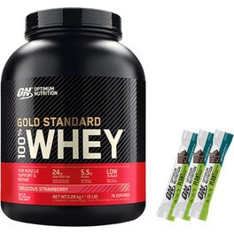 Pack REGALO Optimum Nutrition Proteína On 100% Whey Gold Standard 5 Lbs (2,27 Kg) + Plant Bar 3 Barritas X 60 Gr