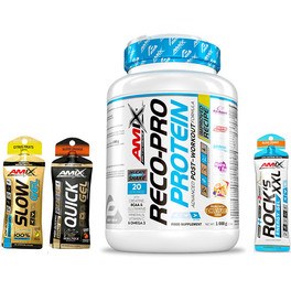 Pack REGALO Amix Performance Reco-Pro 1 Kg + Quick Energy Gel 1 gel x 45 gr + Energy Gel Rock´s! XXL Con Cafeína - 1 gel x 65 gr + Slow Palatinose 1 gel x 45 gr