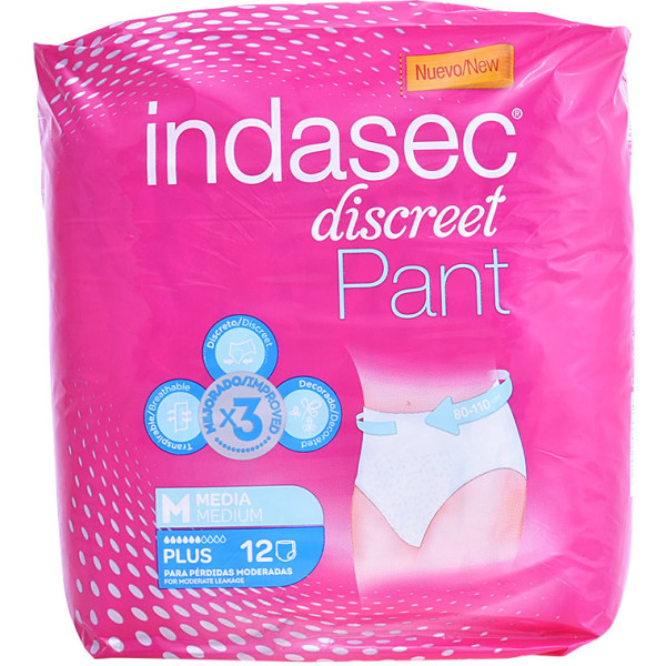 Indasec Pant Plus mittlere Größe 12 U Frau