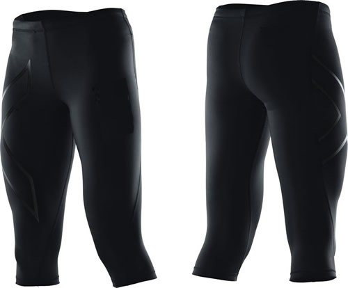 Mallas Pirata Hombre 2XU 3/4 Compression Tights Negro Logo Negro Mate Mallas Pirata Hombre 2XU 3/4 Compression Tights Negro Logo Negro Mate