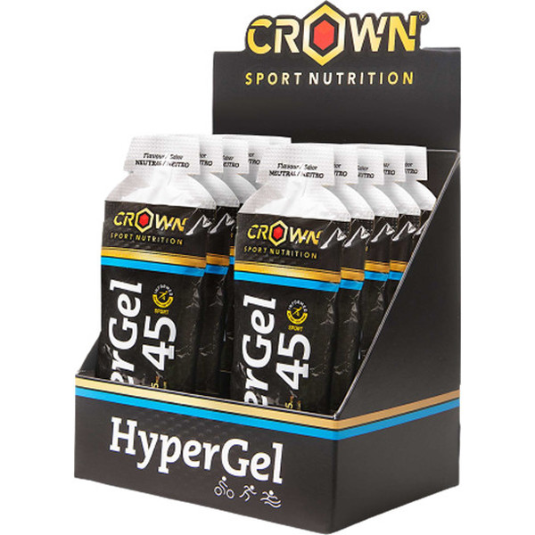 Crown Sport Nutrition HyperGel 45 / 10 Geles x 75 Gr - Gel Energético con 45 g CHO en Relación 1:0,8 + Extra Sodio