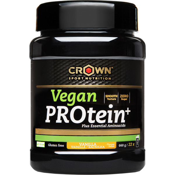 Crown Sport Nutrition Vegan Protein+ 750g, proteine isolate di piselli arricchite con aminoacidi essenziali e micronizzate per una consistenza e un gusto delicati, senza allergeni