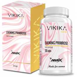 Vikika Gold by Amix - Evening Primrose 30 Cápsulas - Suplemento de Aceite de Onagra con Vitamina E - Rico en Omega 3