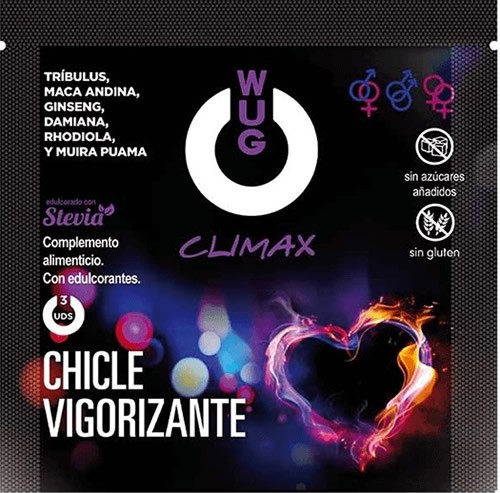 WUG Climax Chicle Vigorizante 1 sobre x 3 uds WUG Climax Chicle Vigorizante 1 sobre x 3 uds