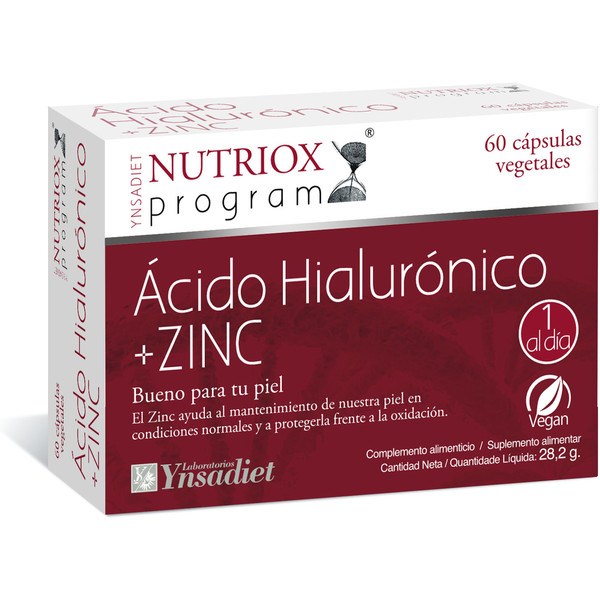 Ynsadiet Acido Hialuronico + Zinc 60 Vcaps Nutriox