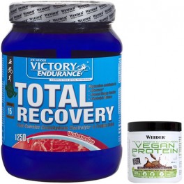 Pack Victory Endurance Total Recovery 1250 gr + Weider Vegan Protein 60 gr Pack Victory Endurance Total Recovery 1250 gr + Weider Vegan Protein 60 gr