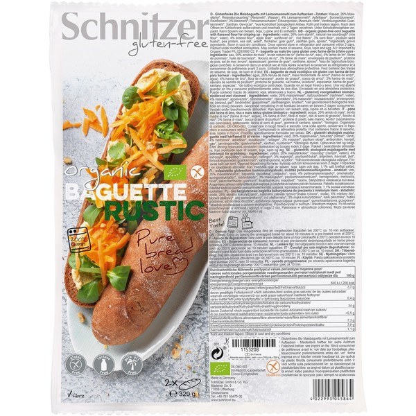 Pão Schnitzer Baguete Rústico S/g Schnitzer 320 G