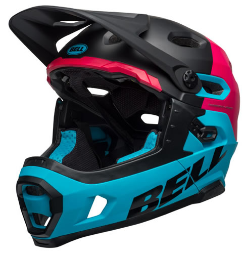 Bell Casco Super DH MIPS 2019 Negro Brillo-Rosa-Azul Bell Casco Super DH MIPS 2019 Negro Brillo-Rosa-Azul