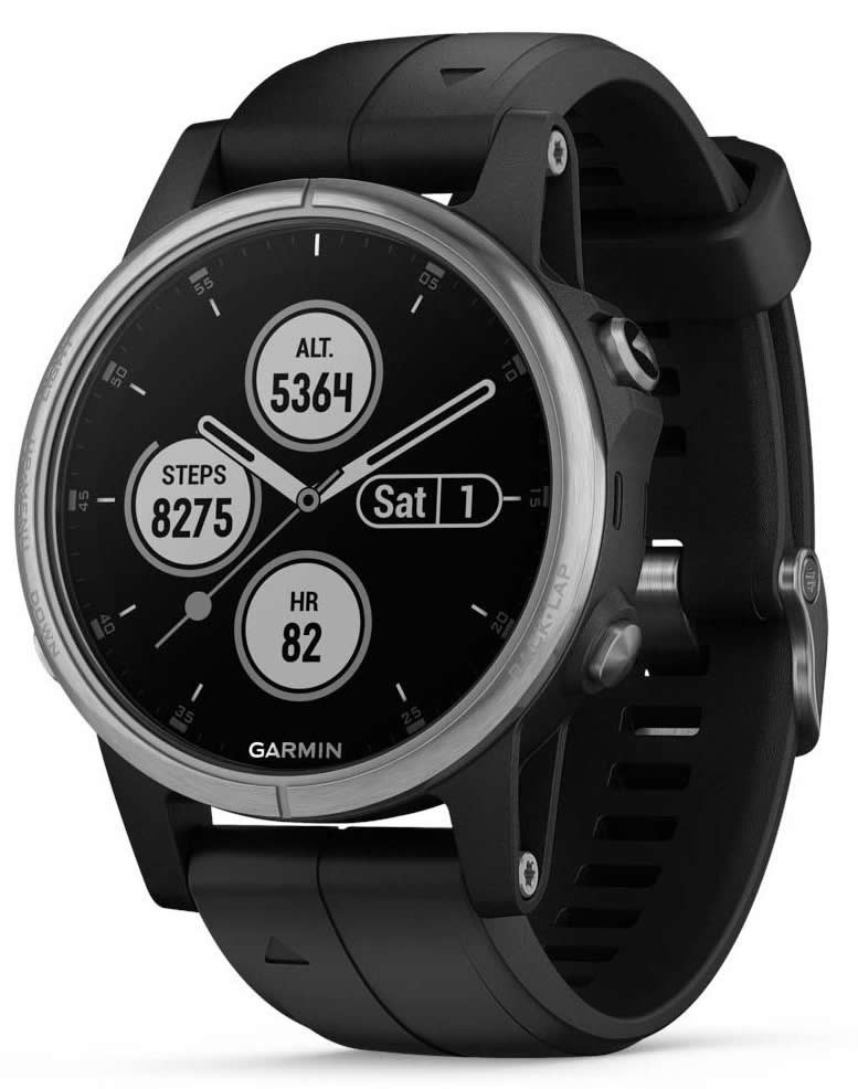 Garmin Fenix 5S Plus Plata con Correa Negra Garmin Fenix 5S Plus Plata con Correa Negra