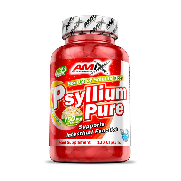 AMIX Psyllium Pure 1500 mg 120 Cápsulas - Fuente de Fibra Soluble - Suplemento Alimenticio Natural