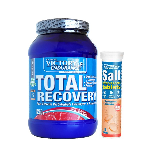 Pack Victory Endurance Total Recovery 1250 gr + Sel Effervescent - Sels Minéraux Effervescents 1 tube x 15 pastilles