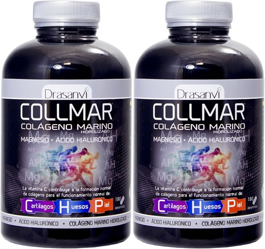 Pack Drasanvi Collmar Colageno Magnesio + Acido Hialuronico 2 botes x 180 comp Pack Drasanvi Collmar Colageno Magnesio + Acido Hialuronico 2 botes x 180 comp