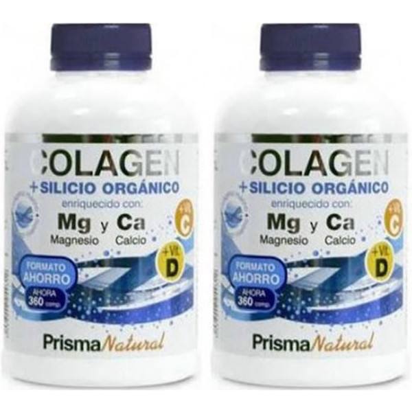 Pacote Prisma Colágeno Natural + Silício Orgânico 2 Frascos x 360 Comprimidos