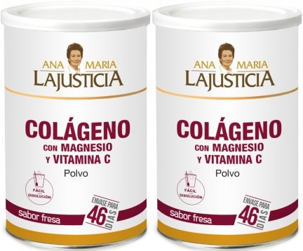 Pack Ana Maria LaJusticia Colageno con Magnesio y Vitamina C 2 botes x 350 gr Pack Ana Maria LaJusticia Colageno con Magnesio y Vitamina C 2 botes x 350 gr