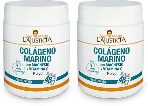 Pack Ana Maria LaJusticia Colageno Marino con Magnesio + Vit.C 2 botes x 350 gr Pack Ana Maria LaJusticia Colageno Marino con Magnesio + Vit.C 2 botes x 350 gr
