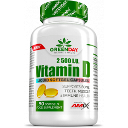 Amix GreenDay Vitamina D 2500 I.U 90 caps Vitaminas Mantenimiento de Huesos y Músculos