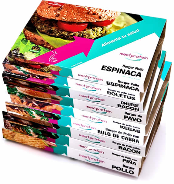 Pack 9 Bandejas De 4 Hamburguesas/Platos Meatprotein Pack 9 Bandejas De 4 Hamburguesas/Platos Meatprotein